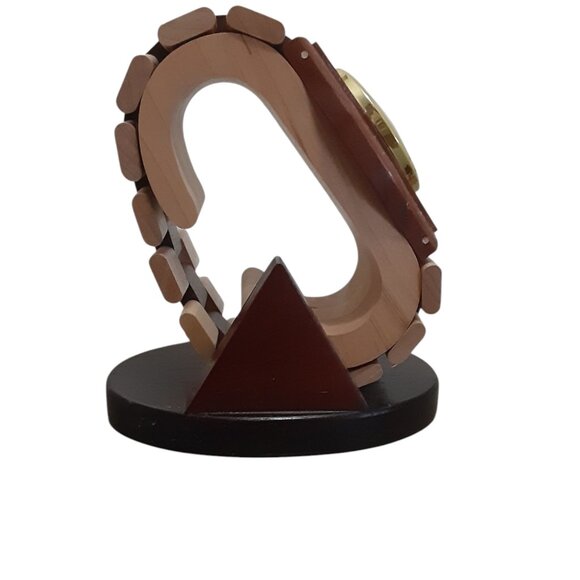 Oversized Wrist Watch Wooden on Display Stand 8" Made in Canada Store Mantel - Picture 4 of 4